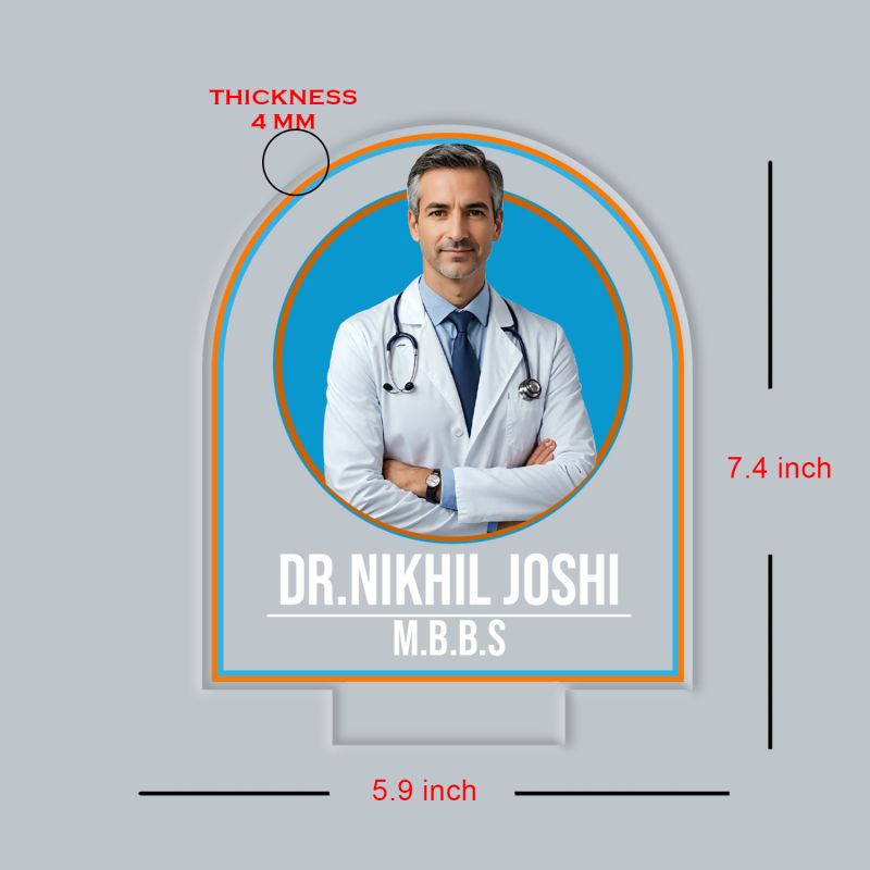 Personalized Doctor LED Night Lamp with Multicolored Light Thankyou Gift for Doctor Appreciation Gift for Doctor Clinic & Hospital Decor Light (Doctor Lamp)